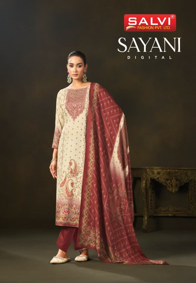 Sayani Digital Salvi Fashion Viscose Pashmina Suits Supplier Gujarat