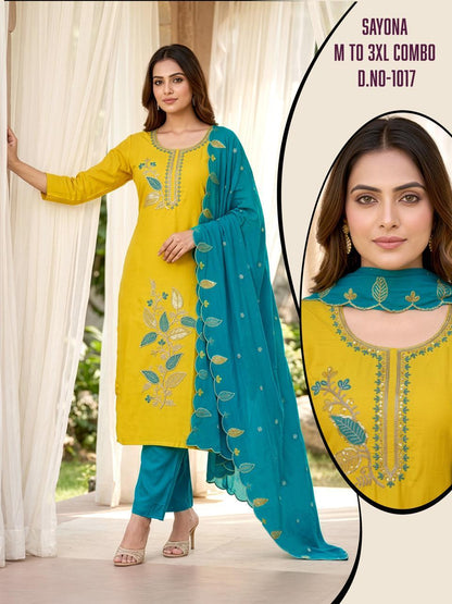 Sayona Vkh Roman Silk Readymade Pant Style Suits Wholesaler Gujarat