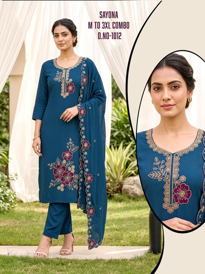 Sayona Vkh Roman Silk Readymade Pant Style Suits Wholesaler Gujarat