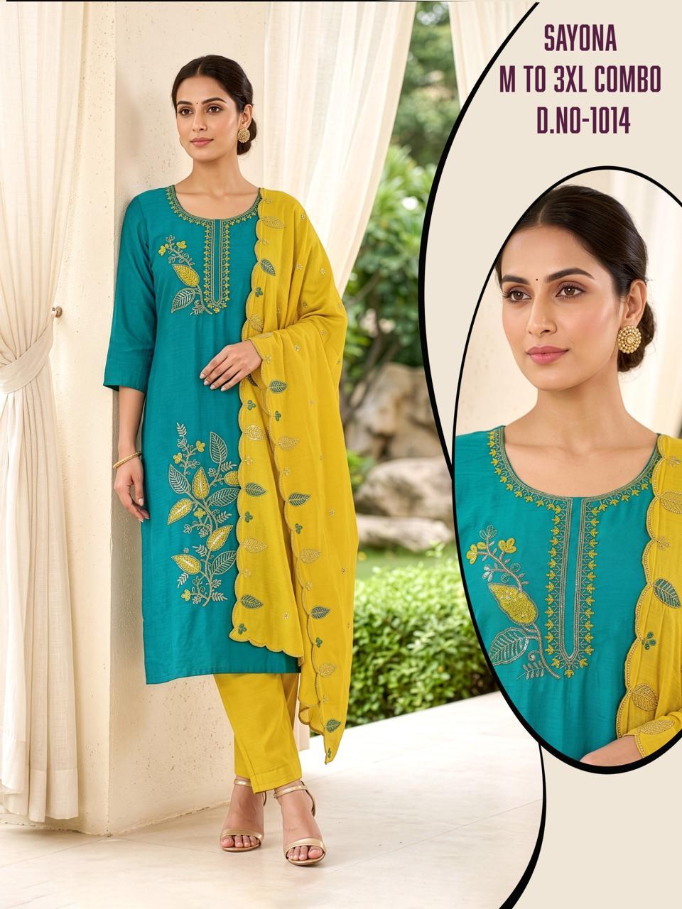 Sayona Vkh Roman Silk Readymade Pant Style Suits Wholesaler Gujarat