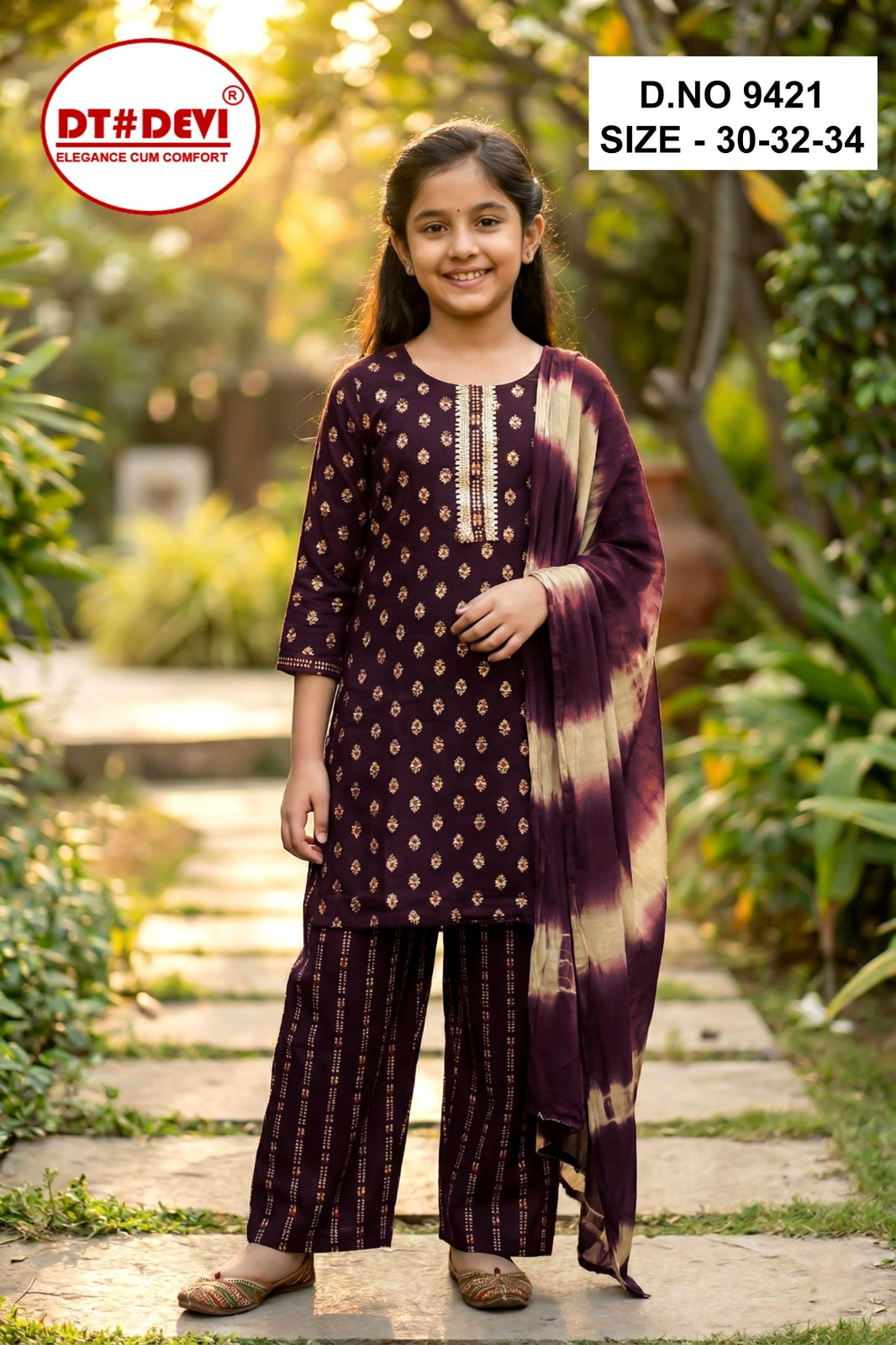 Sayonee 5 Dn 9421 Dt Devi Rayon Girls Readymade Palazzo Suits Exporter