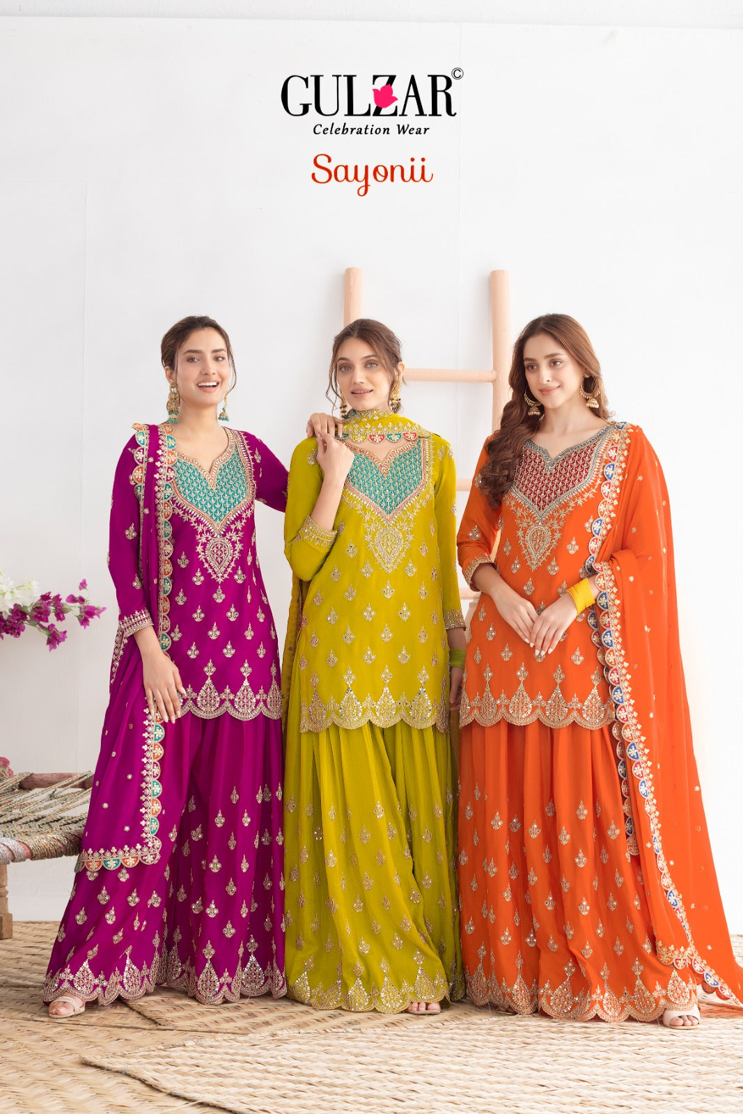 Sayonii Gulzar Chinnon Readymade Plazzo Style Suits Exporter India