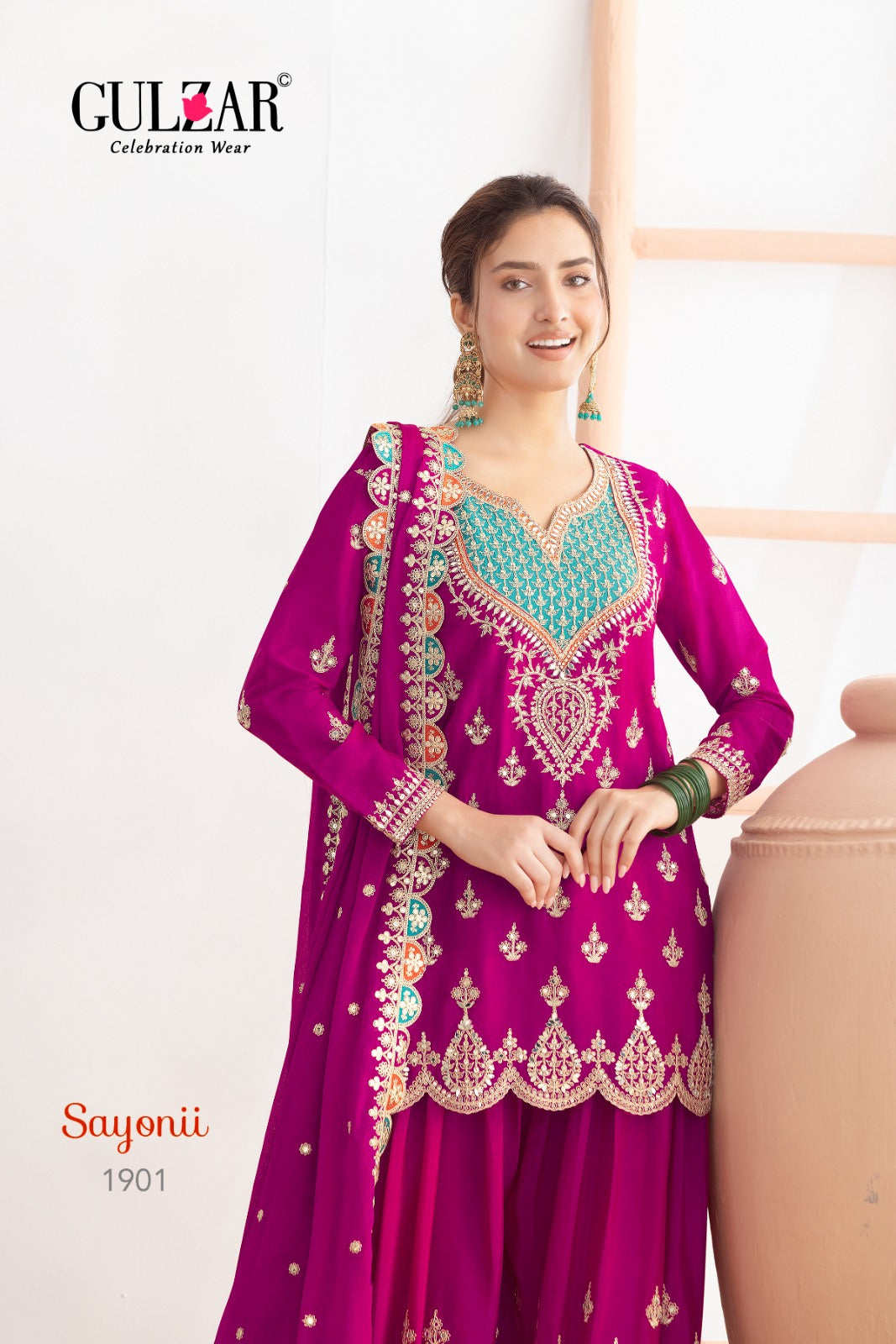 Sayonii Gulzar Chinnon Readymade Plazzo Style Suits Exporter India