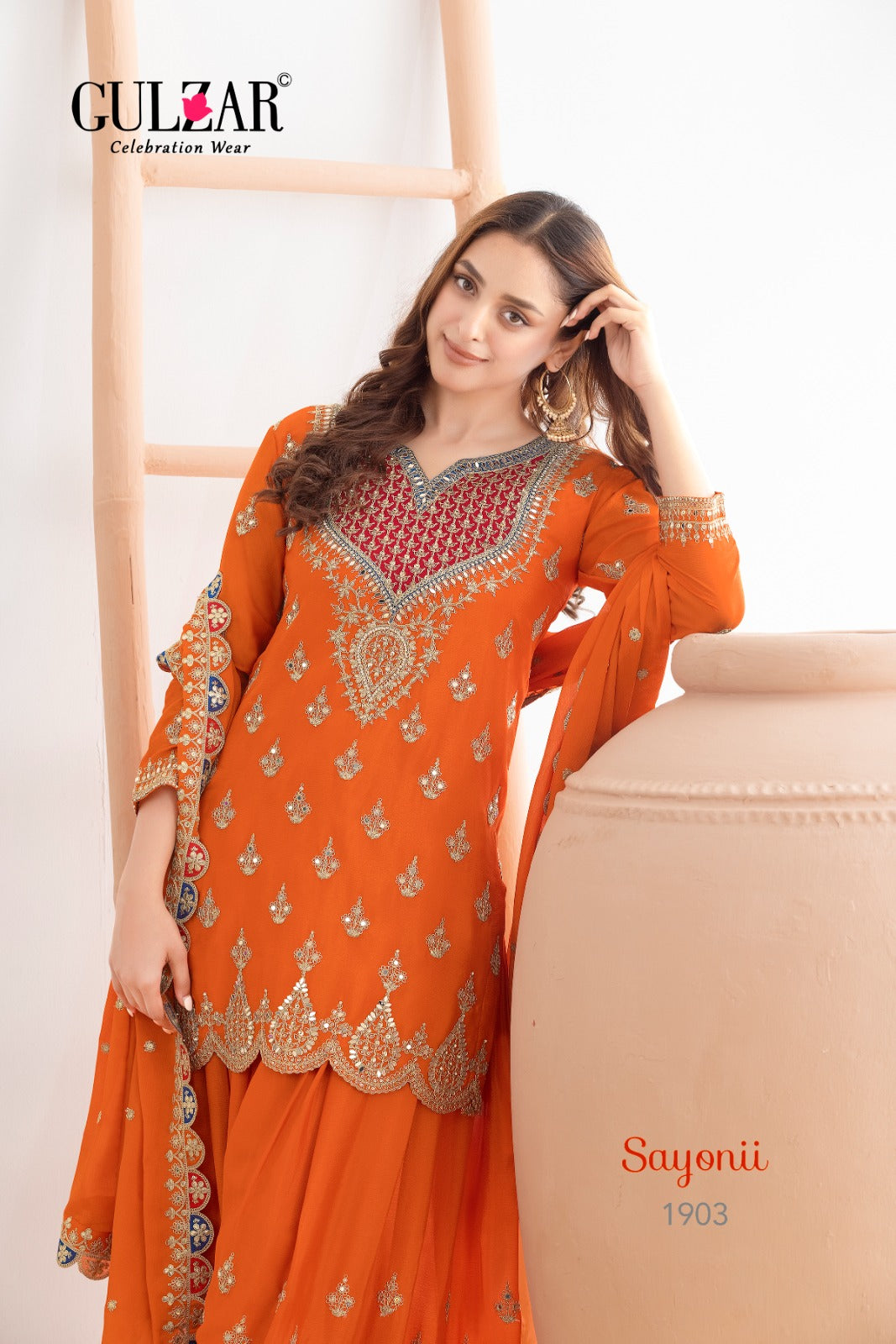 Sayonii Gulzar Chinnon Readymade Plazzo Style Suits Exporter India