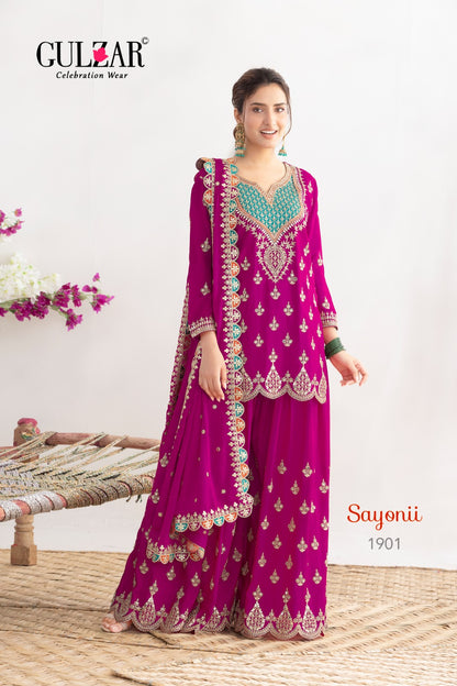 Sayonii Gulzar Chinnon Readymade Plazzo Style Suits Exporter India