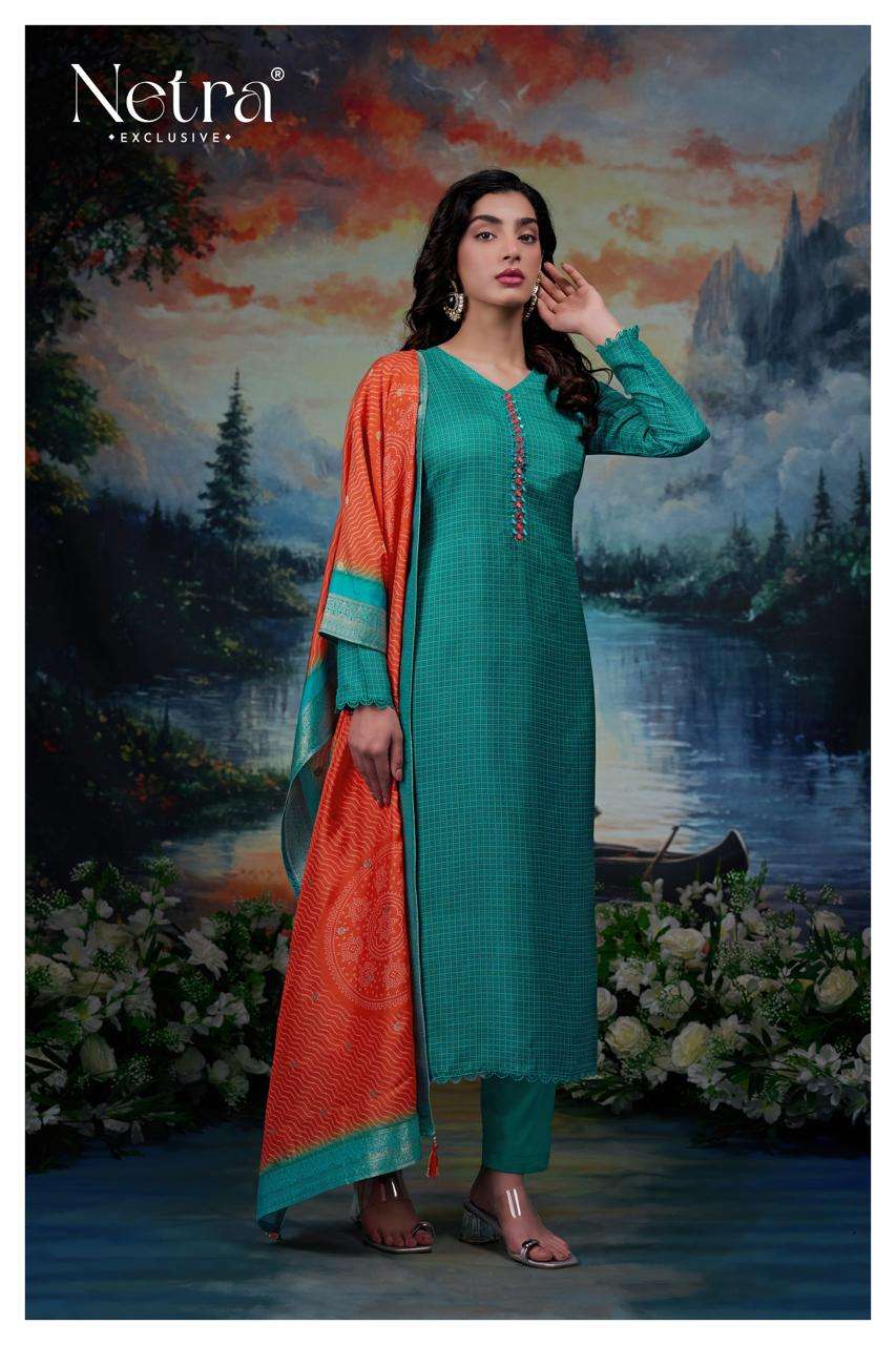 Sayuri Netra Pure Bemberg Pant Style Suits Manufacturer India