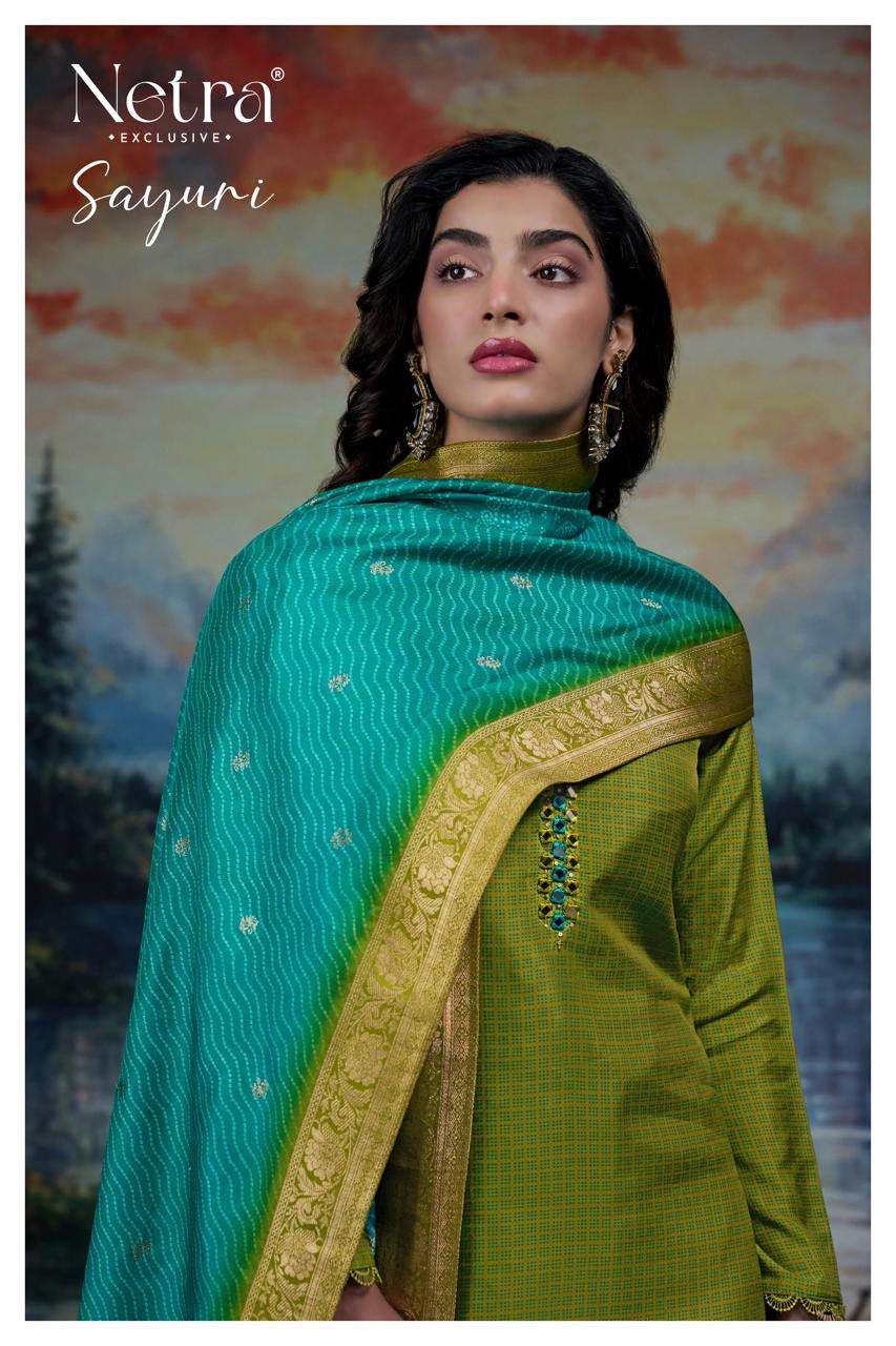 Sayuri Netra Pure Bemberg Pant Style Suits Manufacturer India