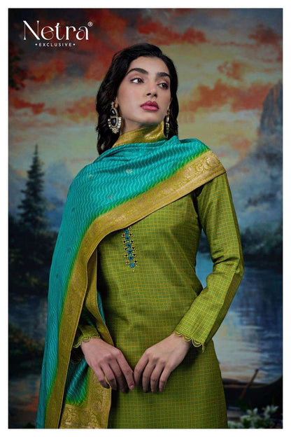 Sayuri Netra Pure Bemberg Pant Style Suits Manufacturer India