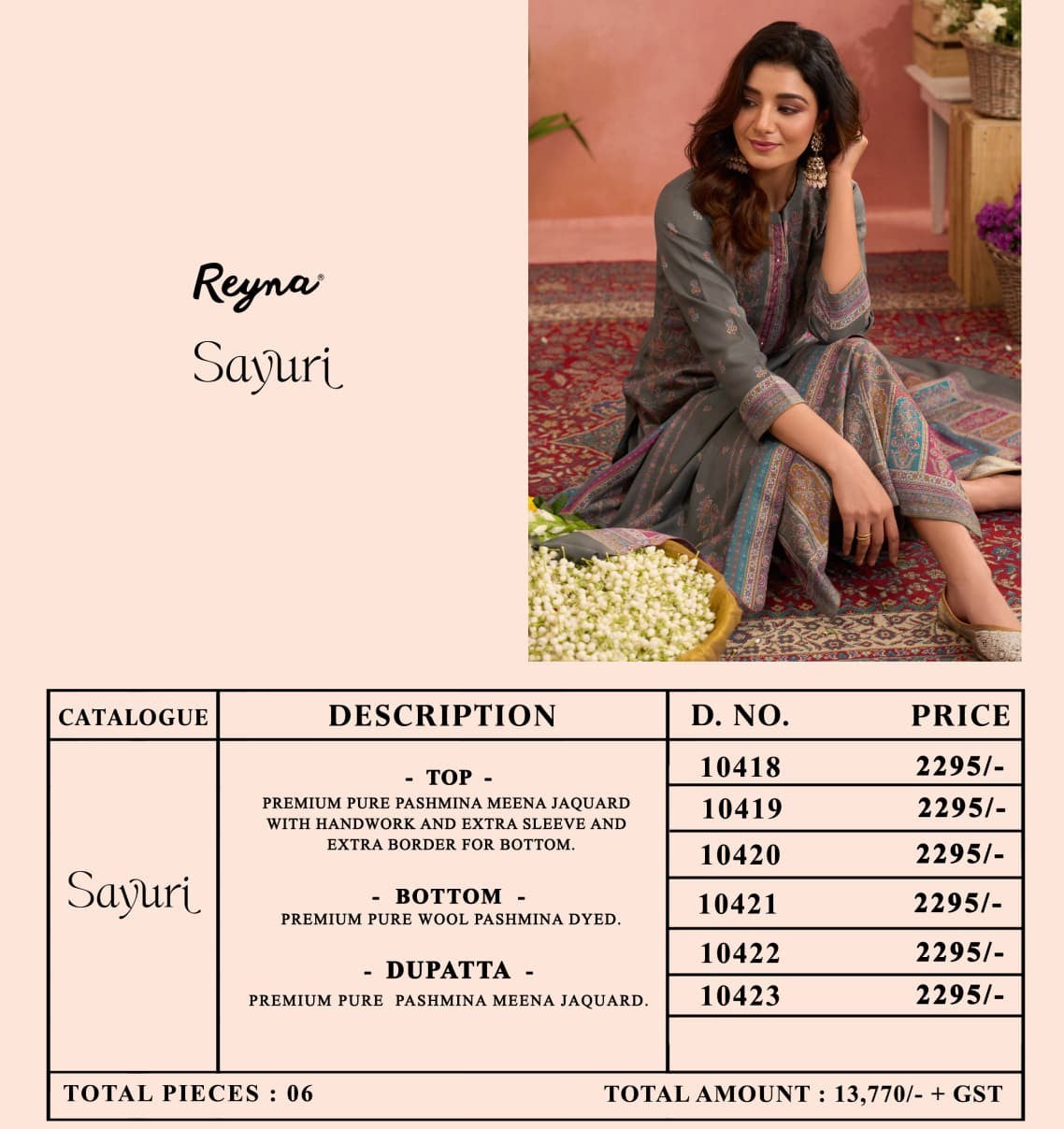 Sayuri Reyna Pashmina Suits Supplier