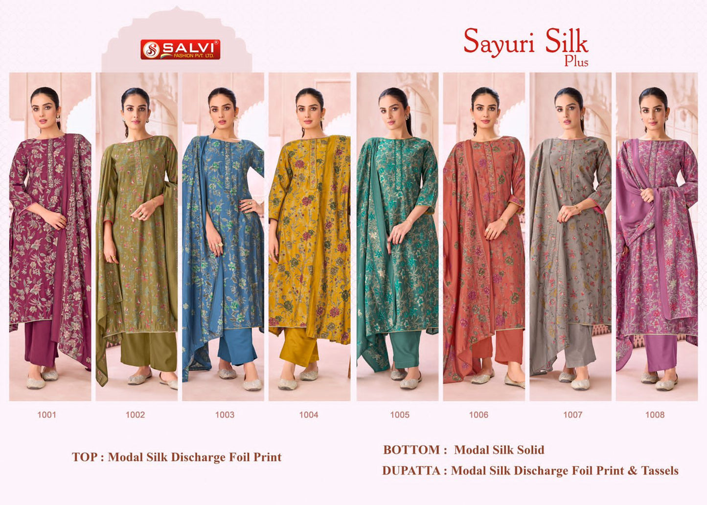 Sayuri Silk Plus Salvi Fashion Modal Silk Pant Style Suits Supplier Gujarat