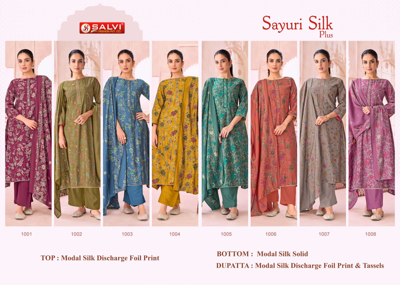 Sayuri Silk Plus Salvi Fashion Modal Silk Pant Style Suits Supplier Gujarat
