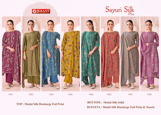 Sayuri Silk Plus Salvi Fashion Modal Silk Pant Style Suits Supplier Gujarat