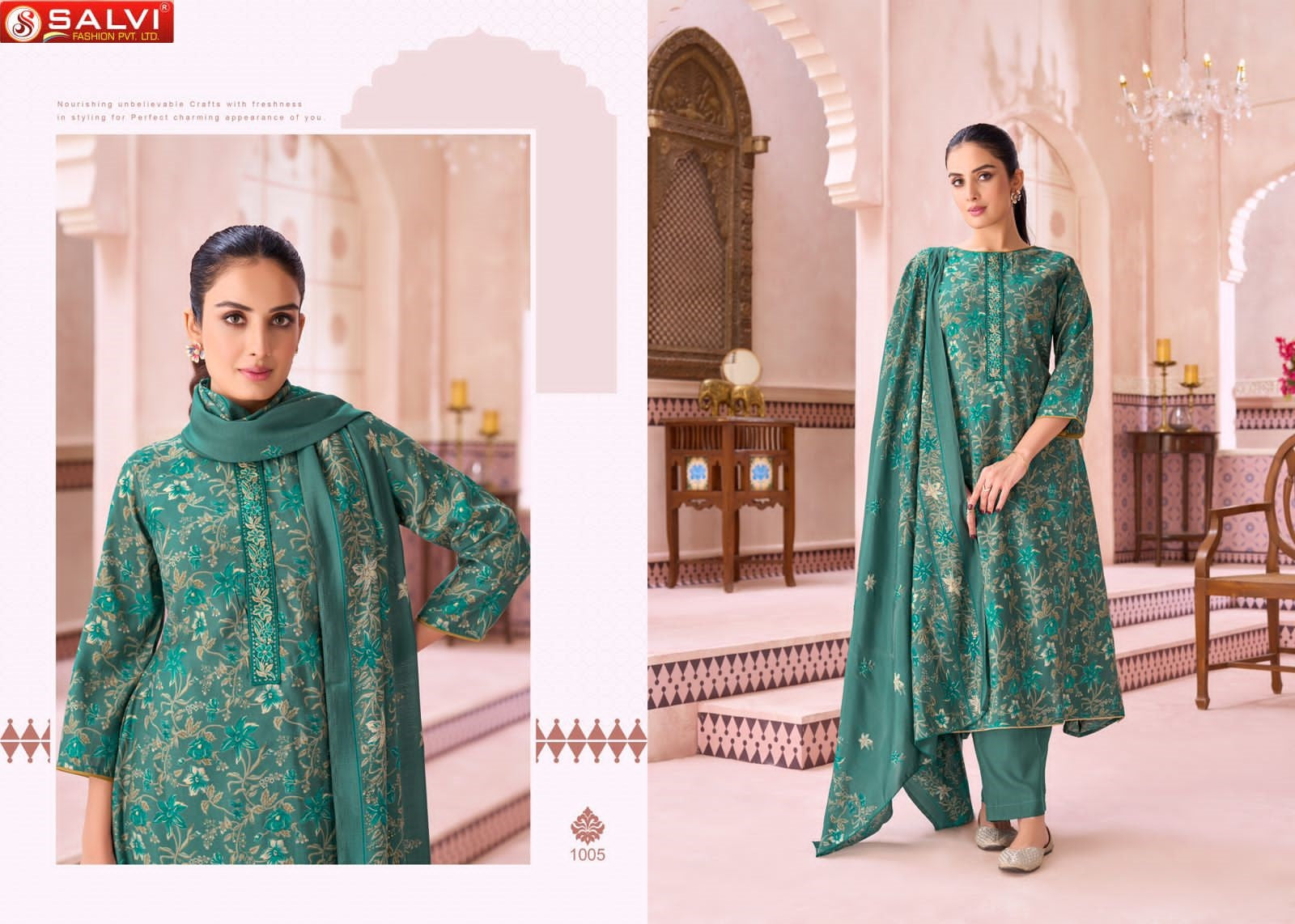 Sayuri Silk Plus Salvi Fashion Modal Silk Pant Style Suits Supplier Gujarat