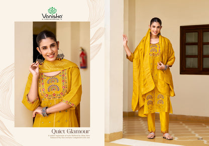 Sayuri Vol 1 Vaniska Chanderi Readymade Pant Style Suits Wholesaler Ahmedabad