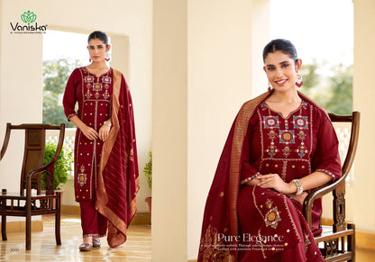 Sayuri Vol 1 Vaniska Chanderi Readymade Pant Style Suits Wholesaler Ahmedabad