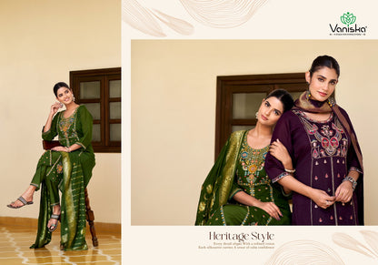 Sayuri Vol 1 Vaniska Chanderi Readymade Pant Style Suits Wholesaler Ahmedabad