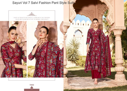 Sayuri Vol 7 Salvi Fashion Modal Silk Pant Style Suits Wholesale Price