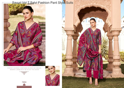 Sayuri Vol 7 Salvi Fashion Modal Silk Pant Style Suits Wholesale Price