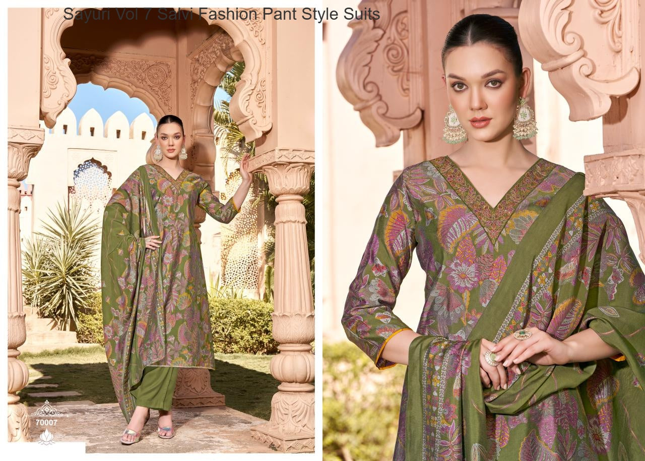 Sayuri Vol 7 Salvi Fashion Modal Silk Pant Style Suits Wholesale Price