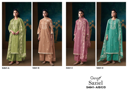 Saziel S4641 Ganga Cotton Plazzo Style Suits Supplier Ahmedabad