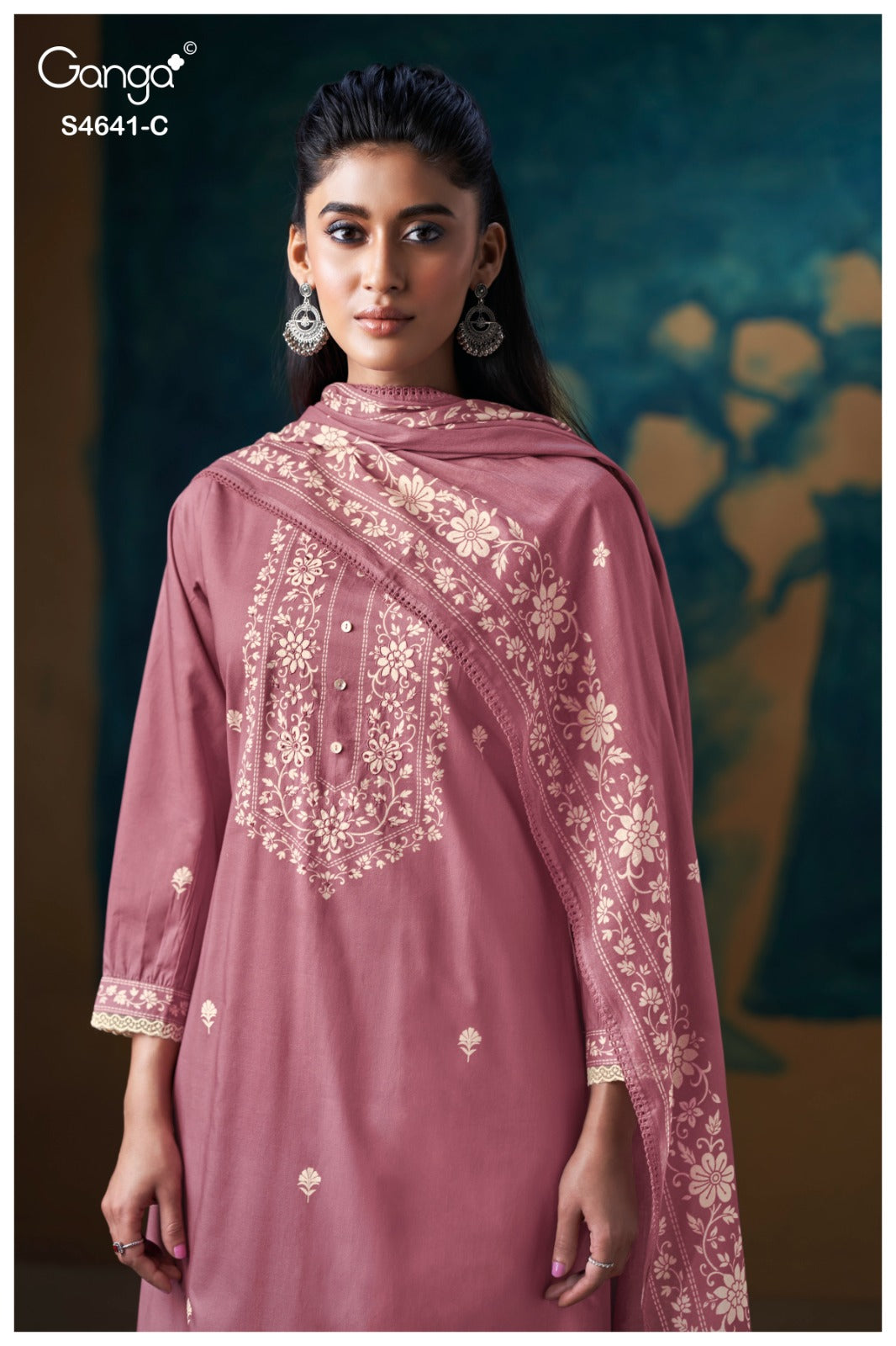 Saziel S4641 Ganga Cotton Plazzo Style Suits Supplier Ahmedabad