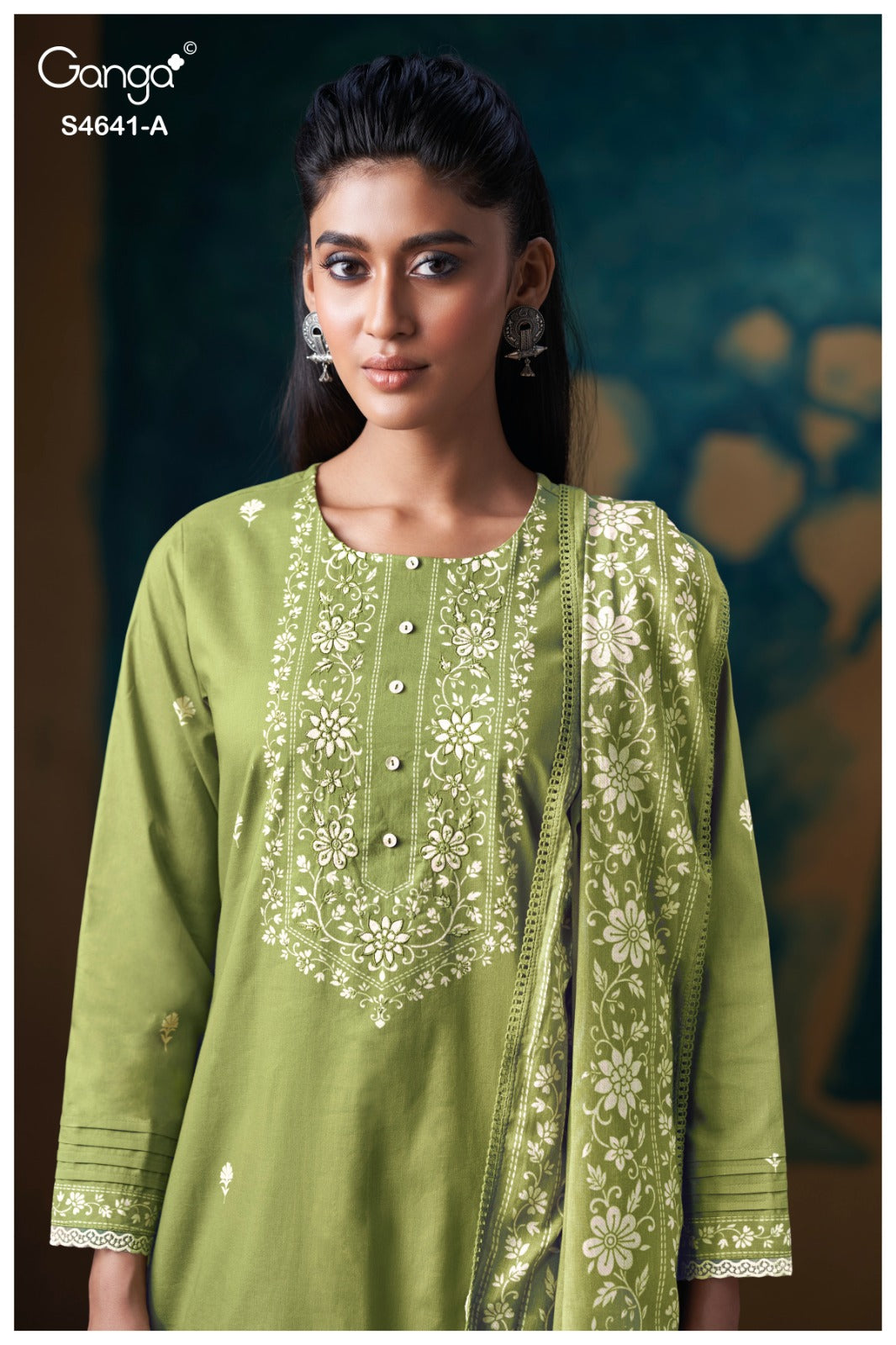 Saziel S4641 Ganga Cotton Plazzo Style Suits Supplier Ahmedabad