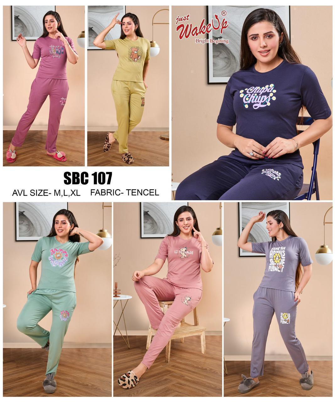 Sbc 107 Wakeup Tencil Pyjama Night Suits Exporter India