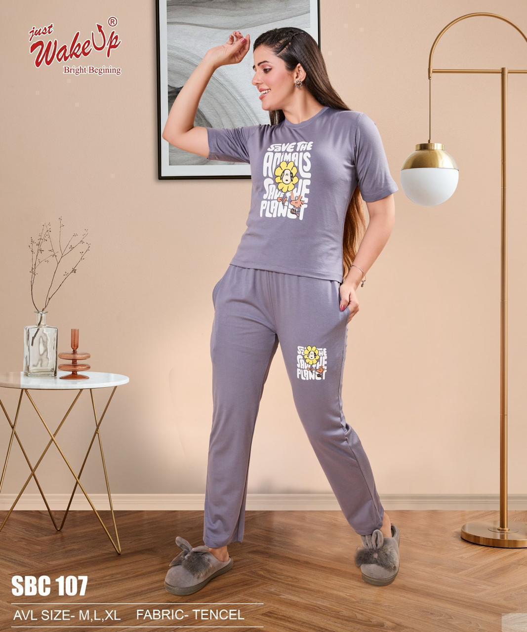 Sbc 107 Wakeup Tencil Pyjama Night Suits Exporter India