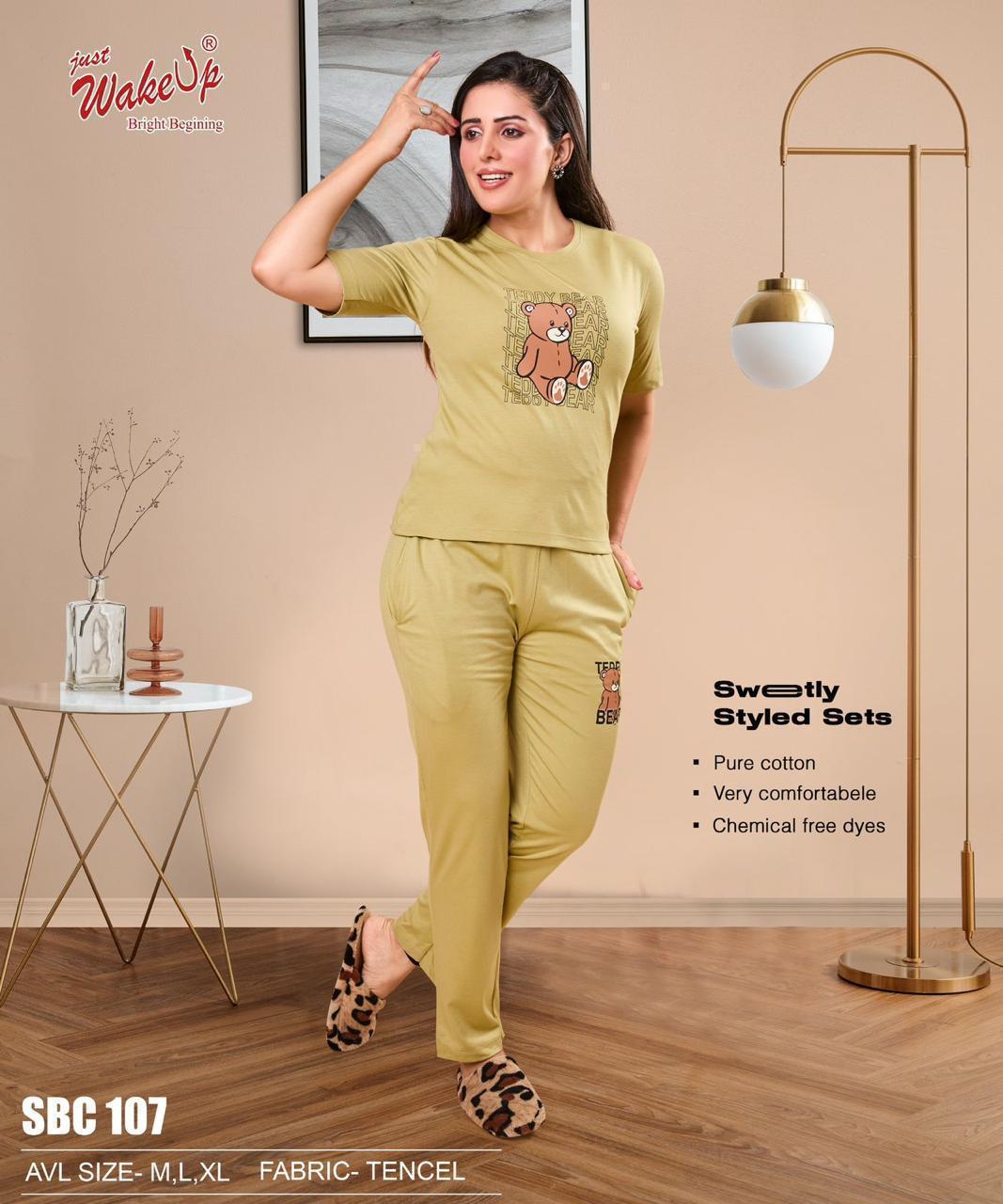 Sbc 107 Wakeup Tencil Pyjama Night Suits Exporter India
