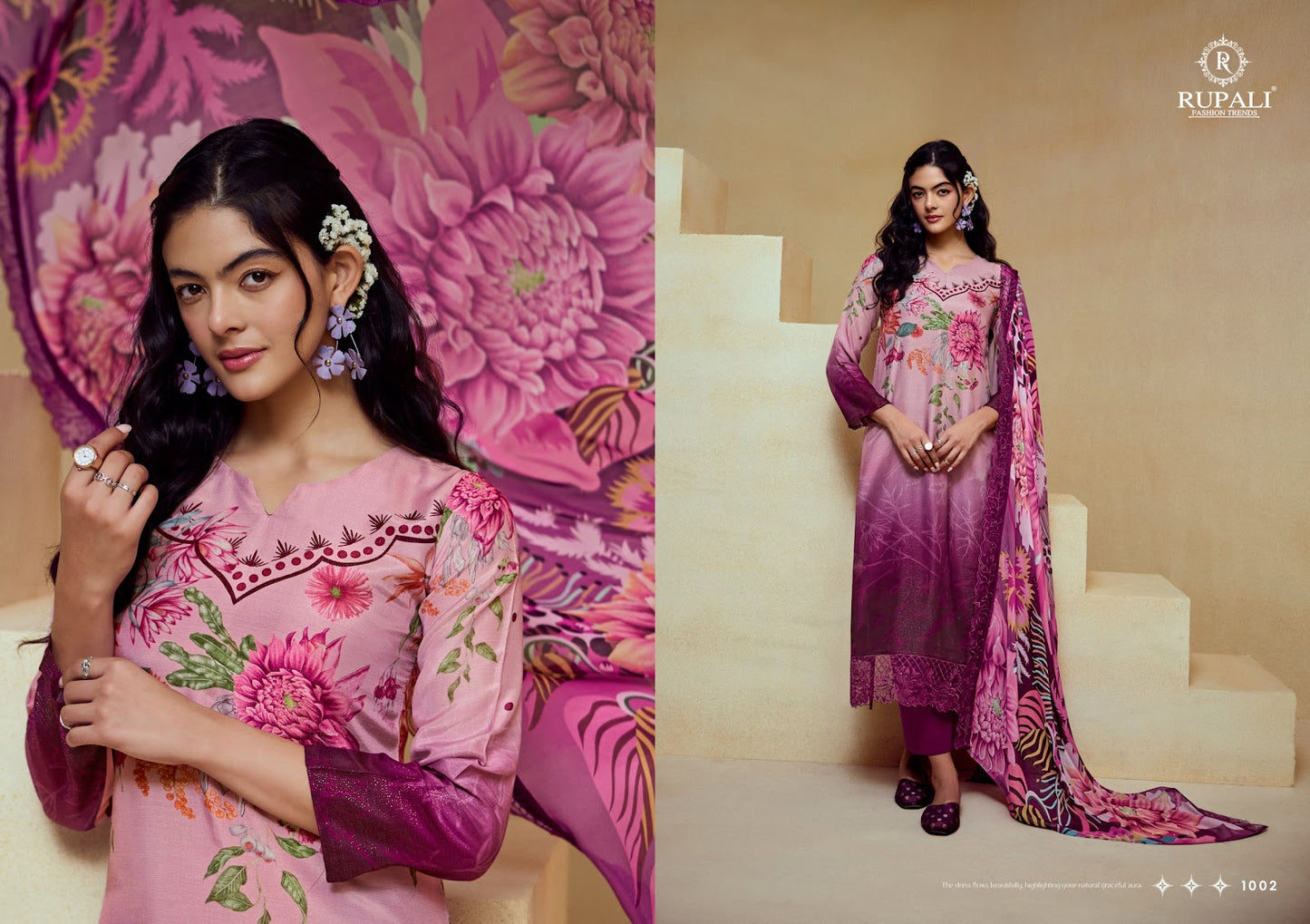 Scarlet Bloom Rupali Viscose Muslin Pant Style Suits Wholesaler Ahmedabad