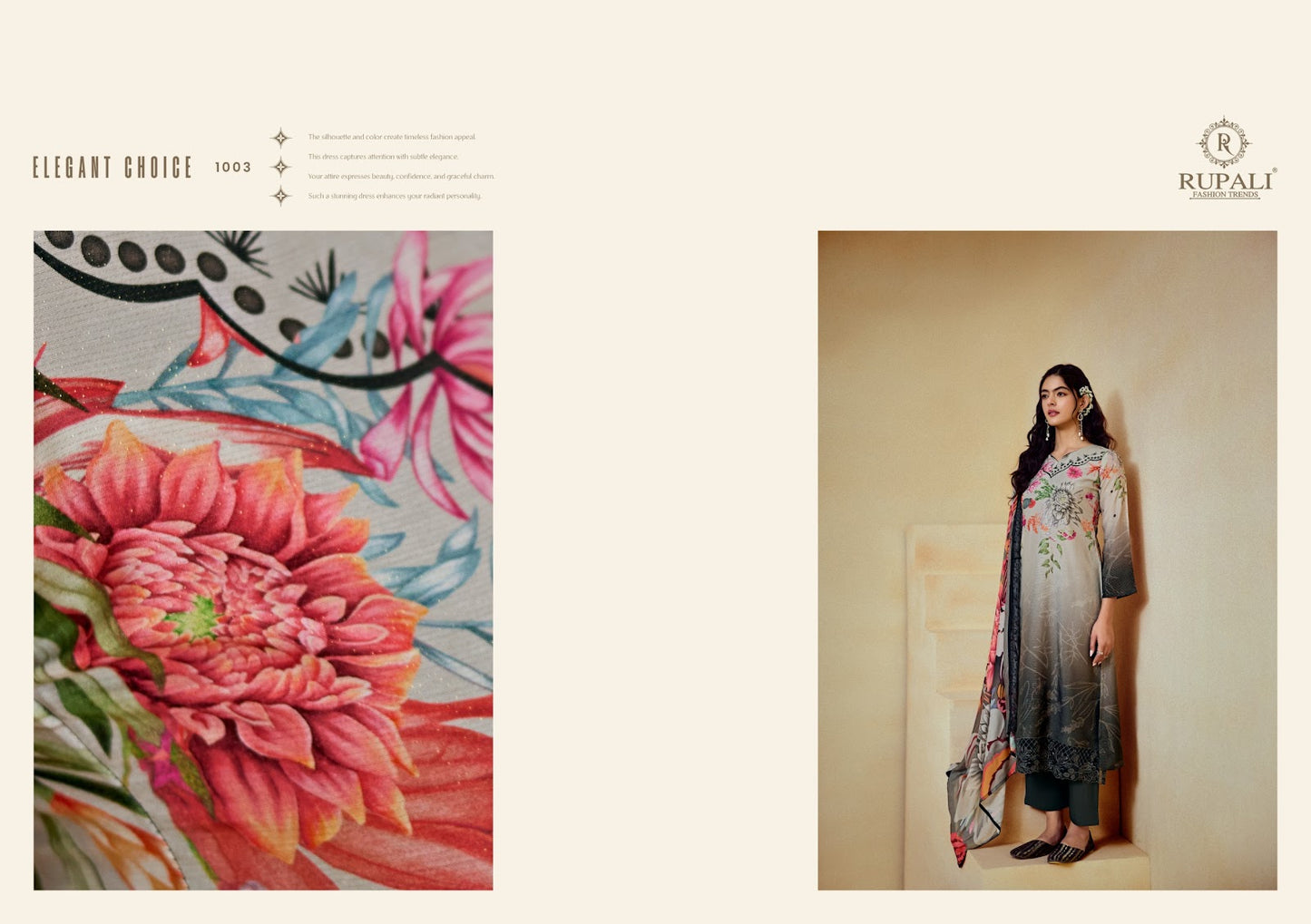 Scarlet Bloom Rupali Viscose Muslin Pant Style Suits Wholesaler Ahmedabad