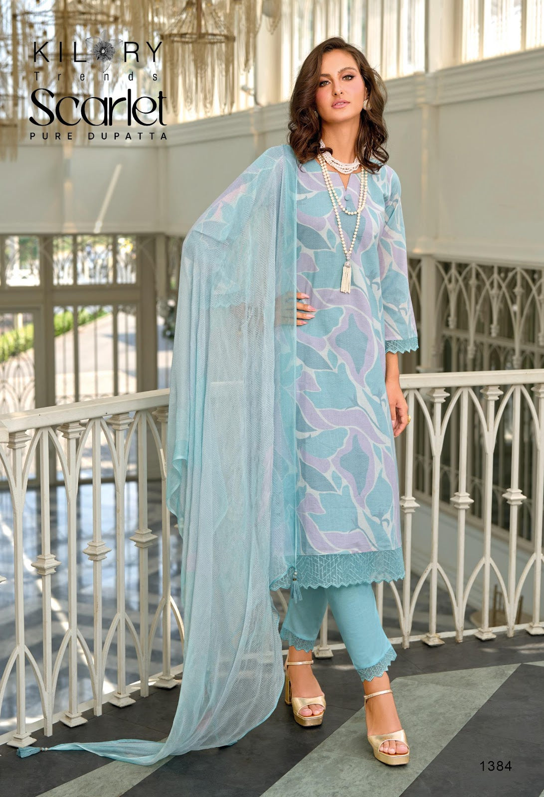 Scarlet Kilory Pure Lawn Pant Style Suits Exporter Gujarat