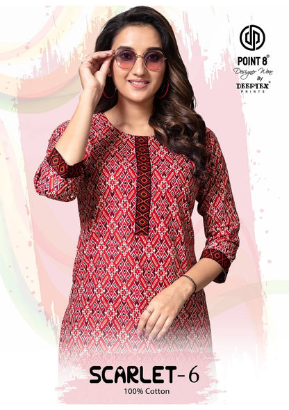 Scarlet Vol 6 Deeptex Prints Cotton Short Kurtis Wholesaler Ahmedabad
