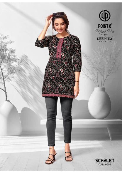 Scarlet Vol 6 Deeptex Prints Cotton Short Kurtis Wholesaler Ahmedabad