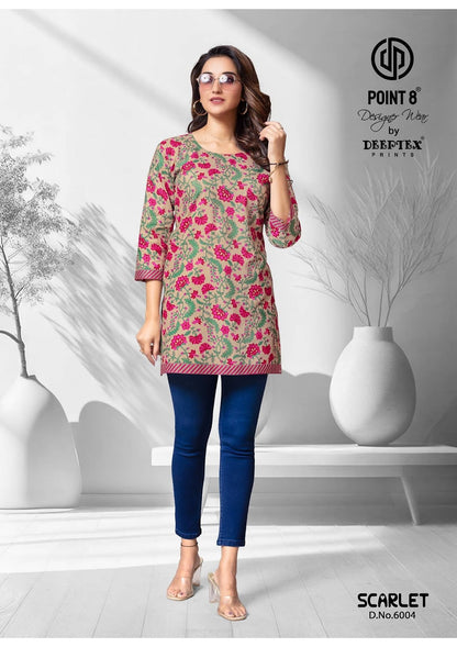 Scarlet Vol 6 Deeptex Prints Cotton Short Kurtis Wholesaler Ahmedabad