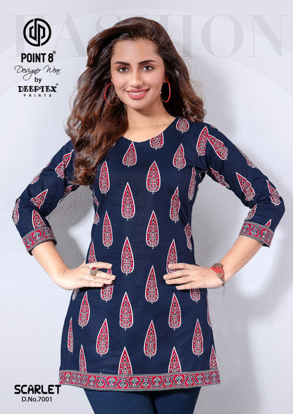 Scarlet Vol 7 Deeptex Prints Cotton Short Kurtis Supplier India