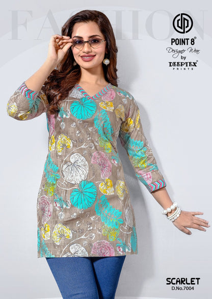 Scarlet Vol 7 Deeptex Prints Cotton Short Kurtis Supplier India