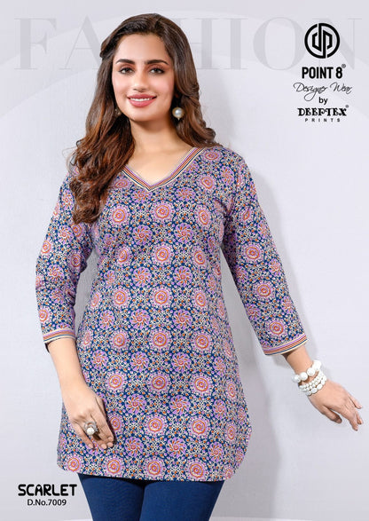 Scarlet Vol 7 Deeptex Prints Cotton Short Kurtis Supplier India