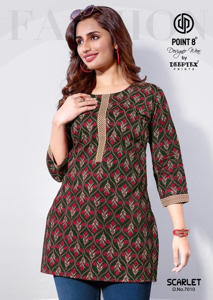 Scarlet Vol 7 Deeptex Prints Cotton Short Kurtis Supplier India