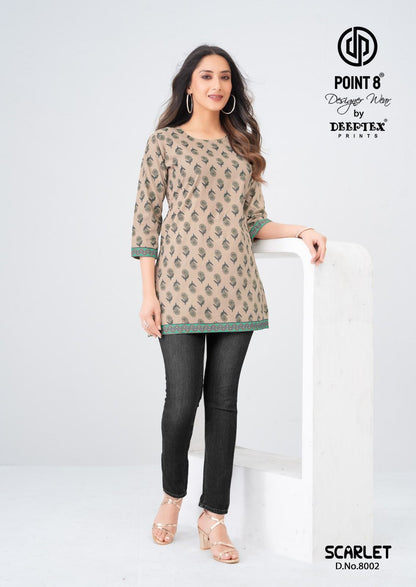 Scarlet Vol 8 Point 8 Deeptex Prints Cotton Short Kurtis Exporter India