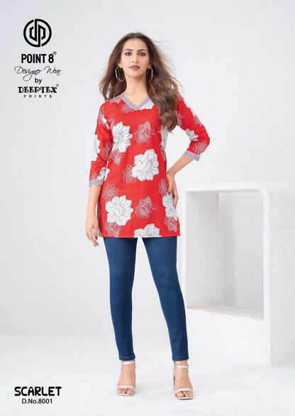 Scarlet Vol 8 Point 8 Deeptex Prints Cotton Short Kurtis Exporter India