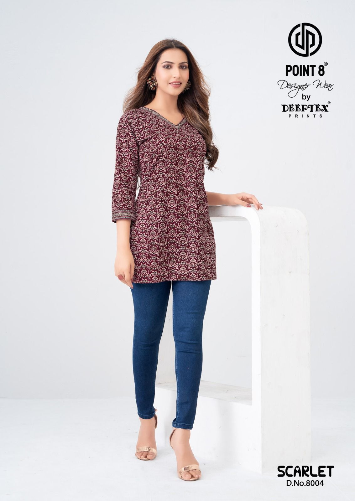 Scarlet Vol 8 Point 8 Deeptex Prints Cotton Short Kurtis Exporter India