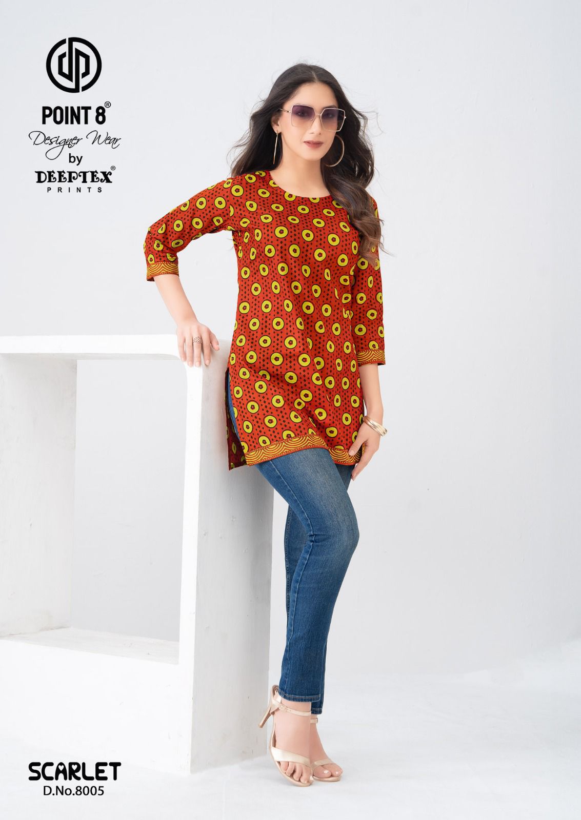 Scarlet Vol 8 Point 8 Deeptex Prints Cotton Short Kurtis Exporter India