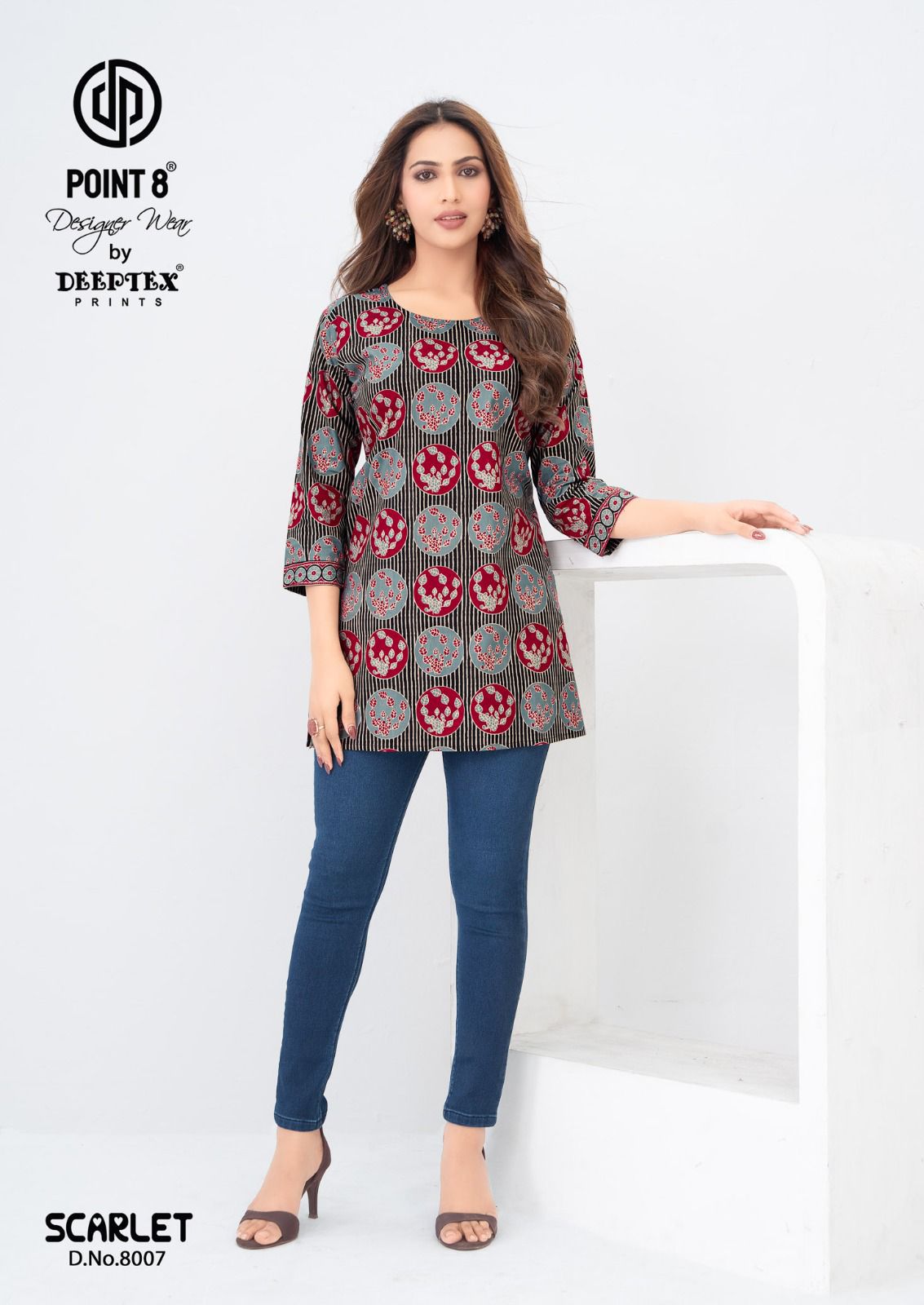 Scarlet Vol 8 Point 8 Deeptex Prints Cotton Short Kurtis Exporter India