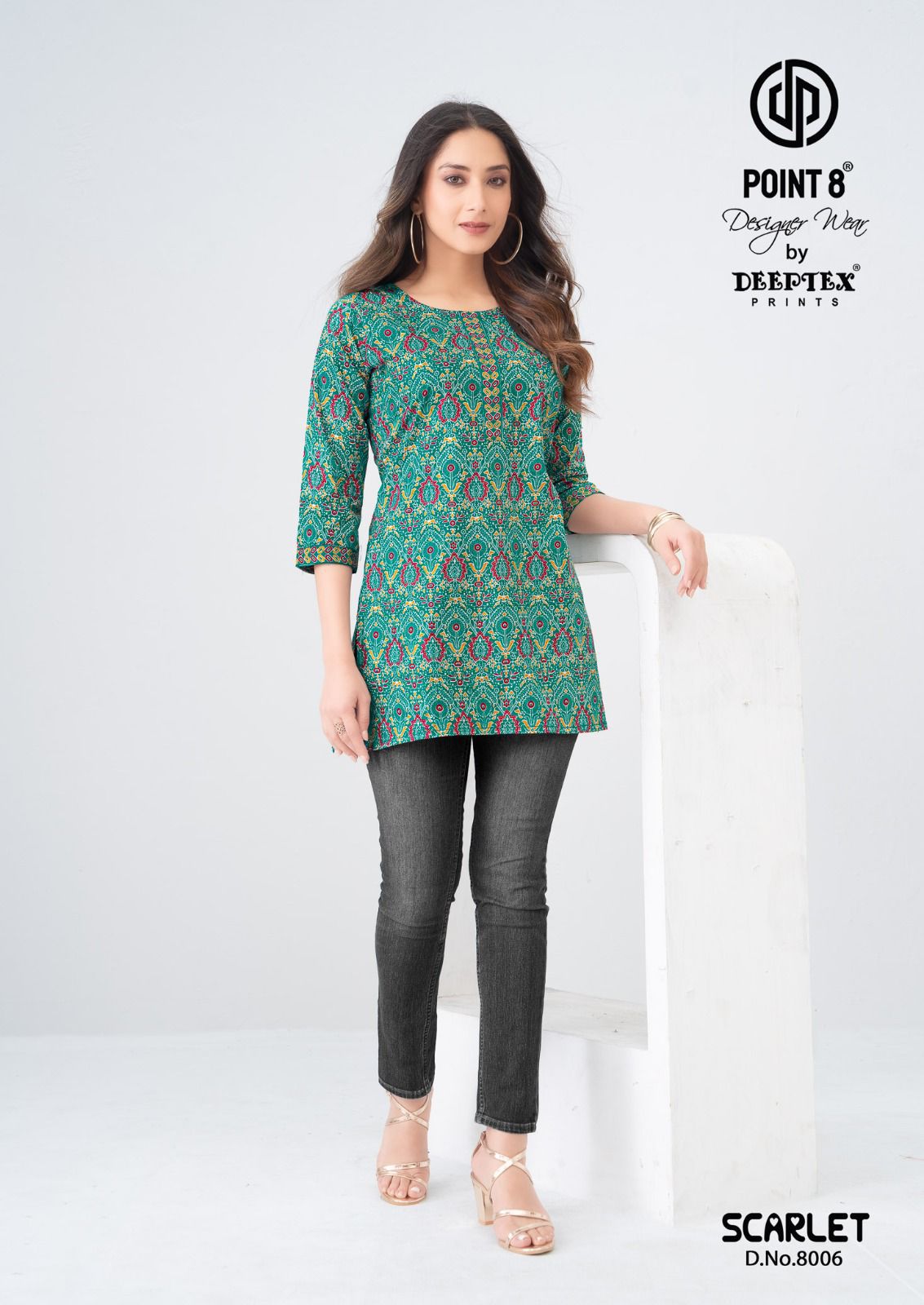 Scarlet Vol 8 Point 8 Deeptex Prints Cotton Short Kurtis Exporter India