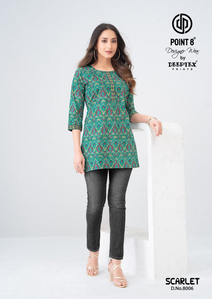 Scarlet Vol 8 Point 8 Deeptex Prints Cotton Short Kurtis Exporter India