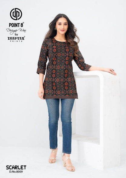 Scarlet Vol 8 Point 8 Deeptex Prints Cotton Short Kurtis Exporter India
