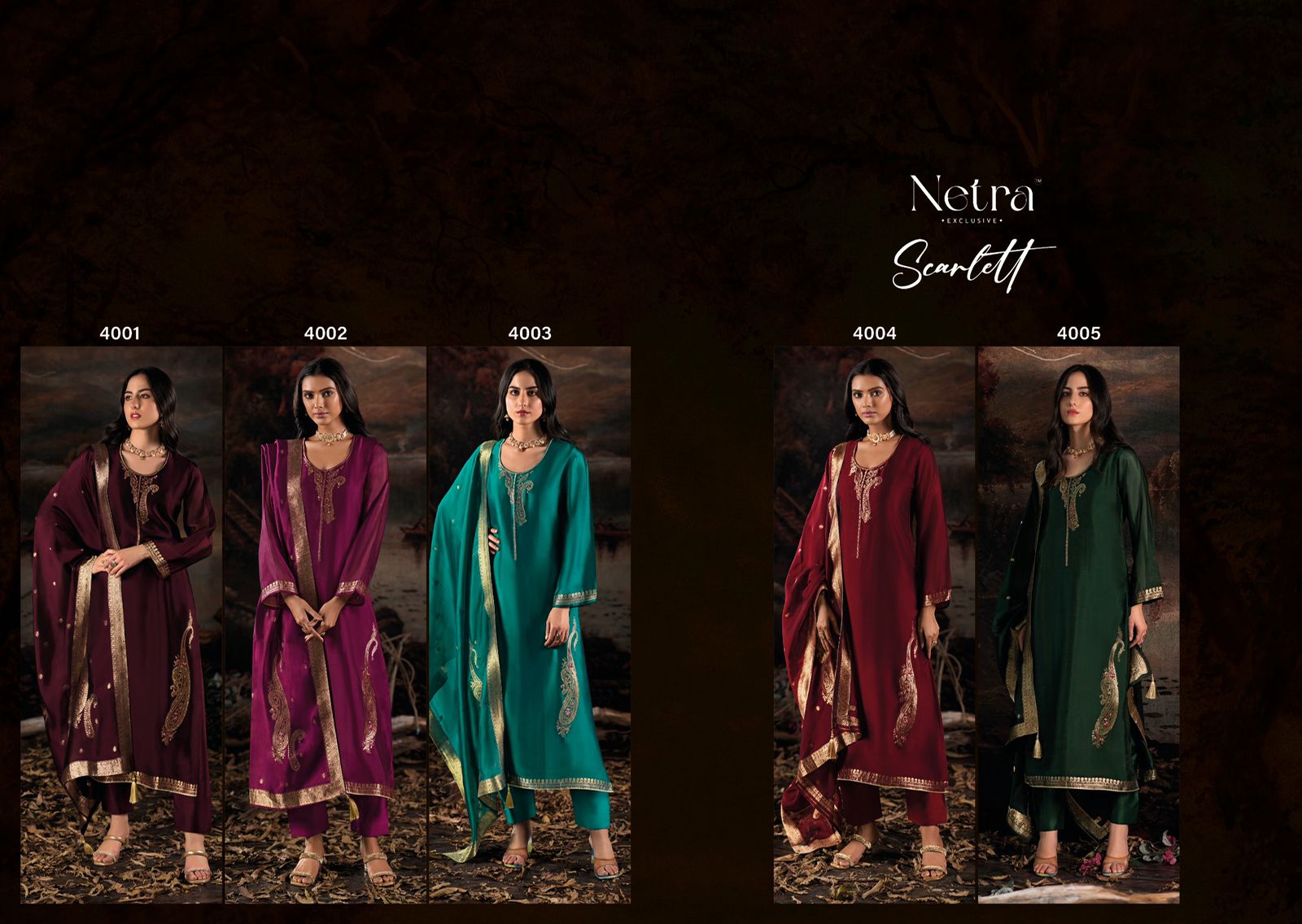 Scarlett Netra Silk Pant Style Suits Supplier Ahmedabad