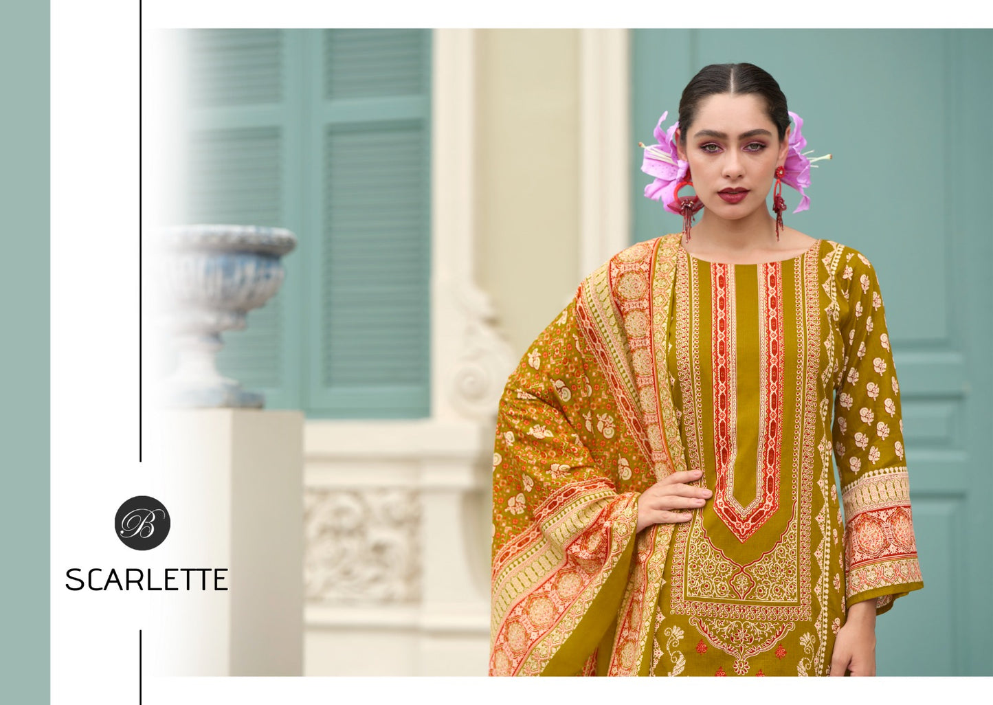 Scarlette Belliza Designer Studio Cotton Karachi Salwar Suits Wholesale Price