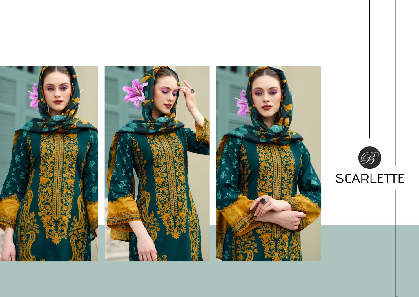 Scarlette Belliza Designer Studio Cotton Karachi Salwar Suits Wholesale Price